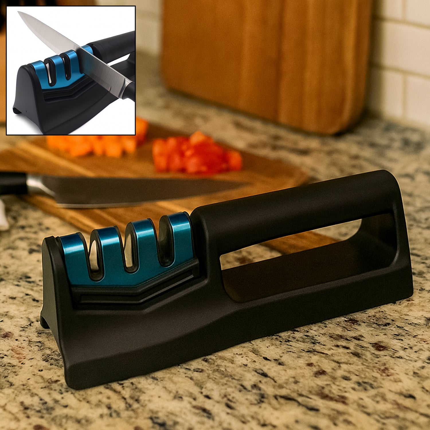 Kitchen Knife Sharpener – Handheld for Chefs & Serrated Knives (1 Pc, Chopper Not Included) Kitchen Knife Sharpener – Handheld for Chefs & Serrated Knives (1 Pc, Chopper Not Included)